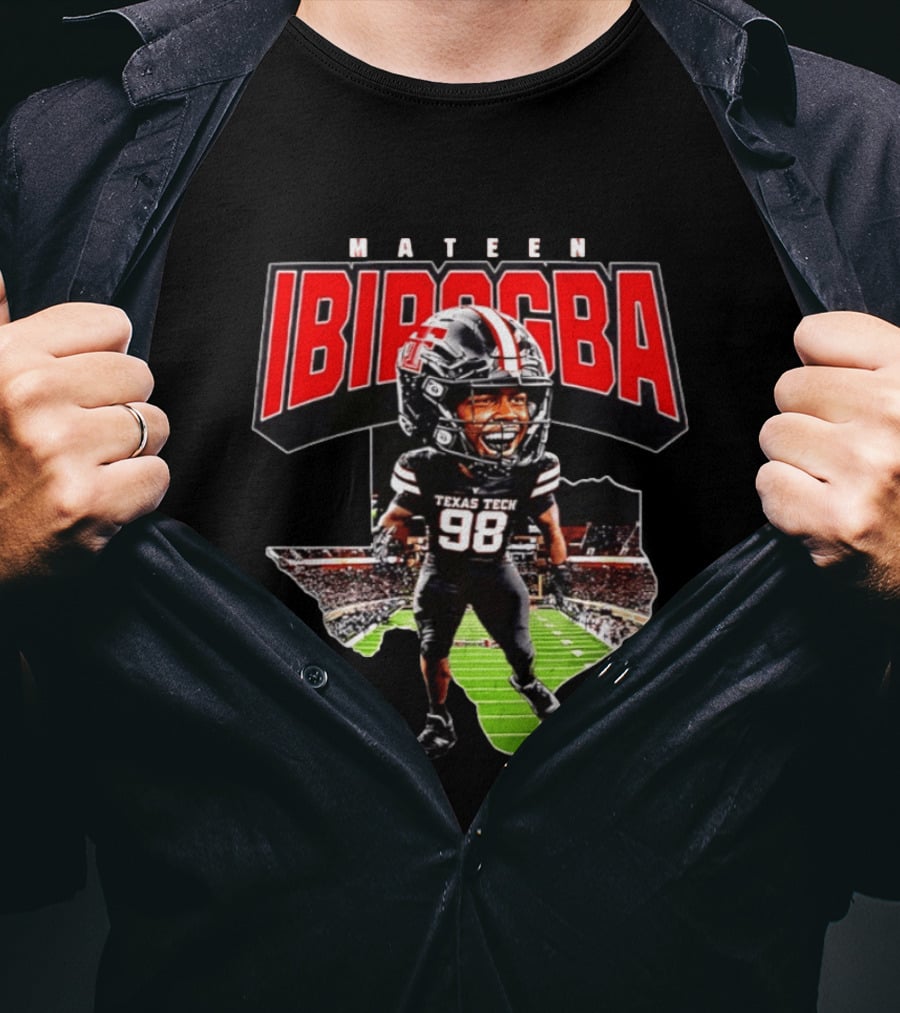 Mateen Ibirogba Texas Tech Red Raiders Football NCAA Caricature Stadium T-Shirt