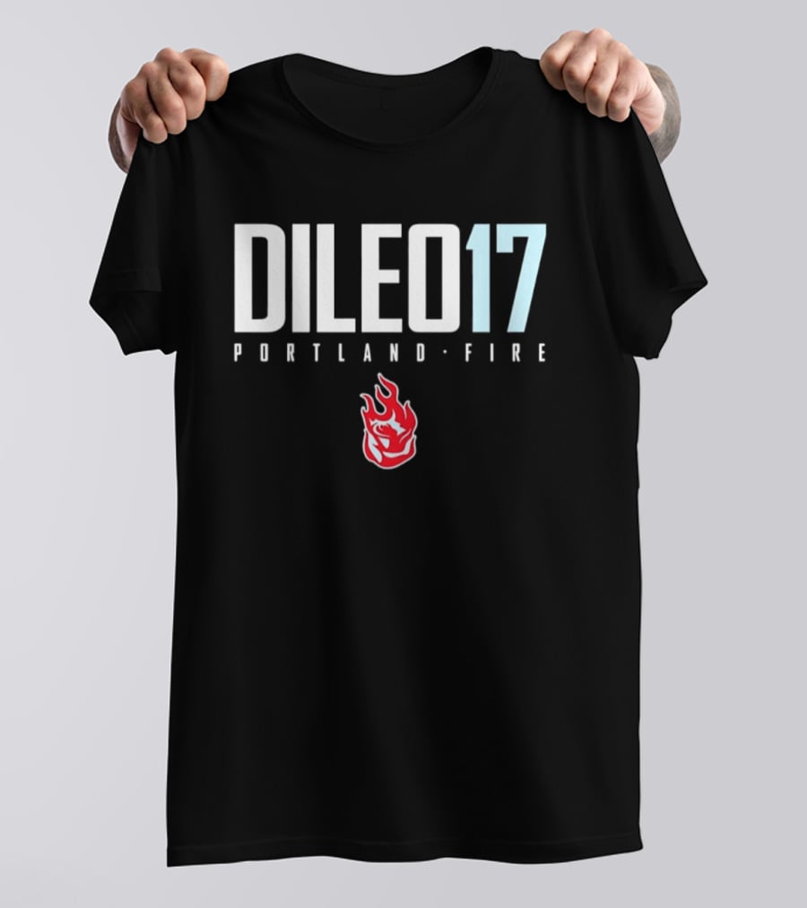 Dileo 17 Portland Fire WNBA Number Logo Red Flame T-Shirt