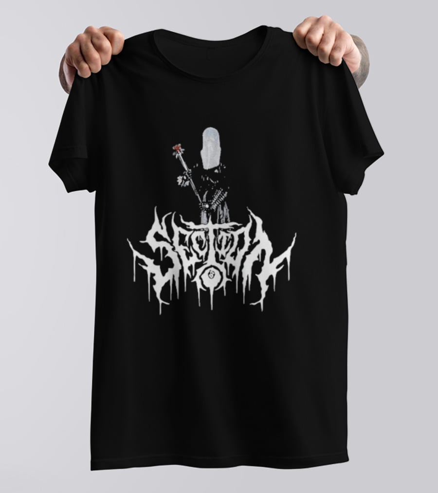 Section 8 Store Knight's Flail Dripping Text And Armor T-Shirt