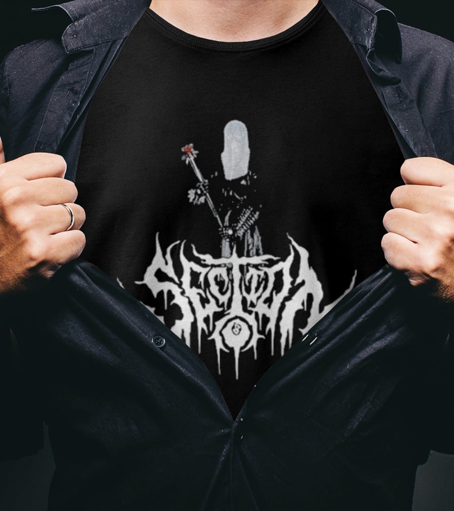 Section 8 Store Knight's Flail Dripping Text And Armor T-Shirt
