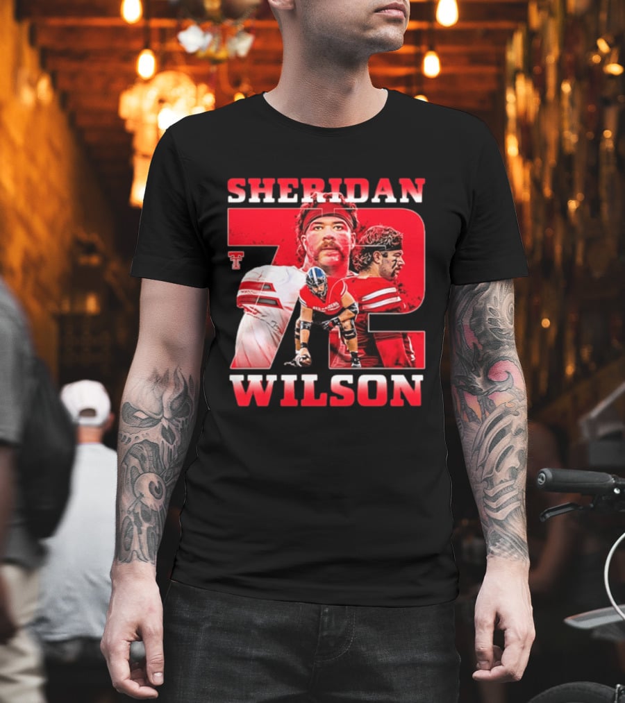 Sheridan Wilson 72 Texas Tech Red Raiders Football NCAA T-Shirt