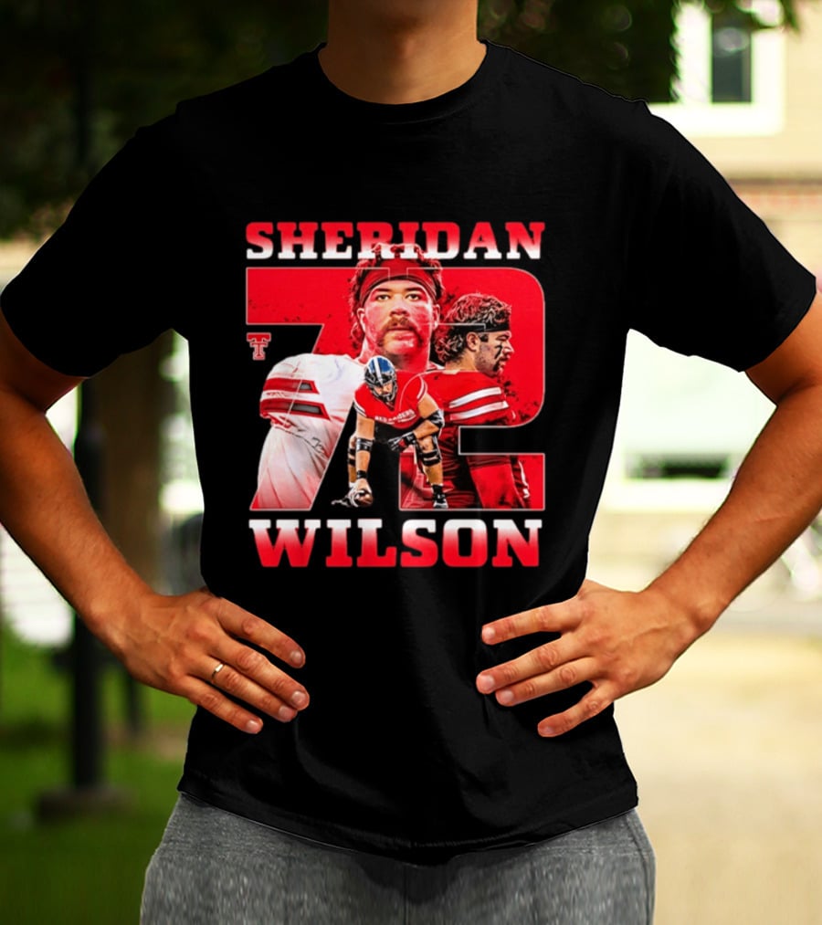 Sheridan Wilson 72 Texas Tech Red Raiders Football NCAA T-Shirt