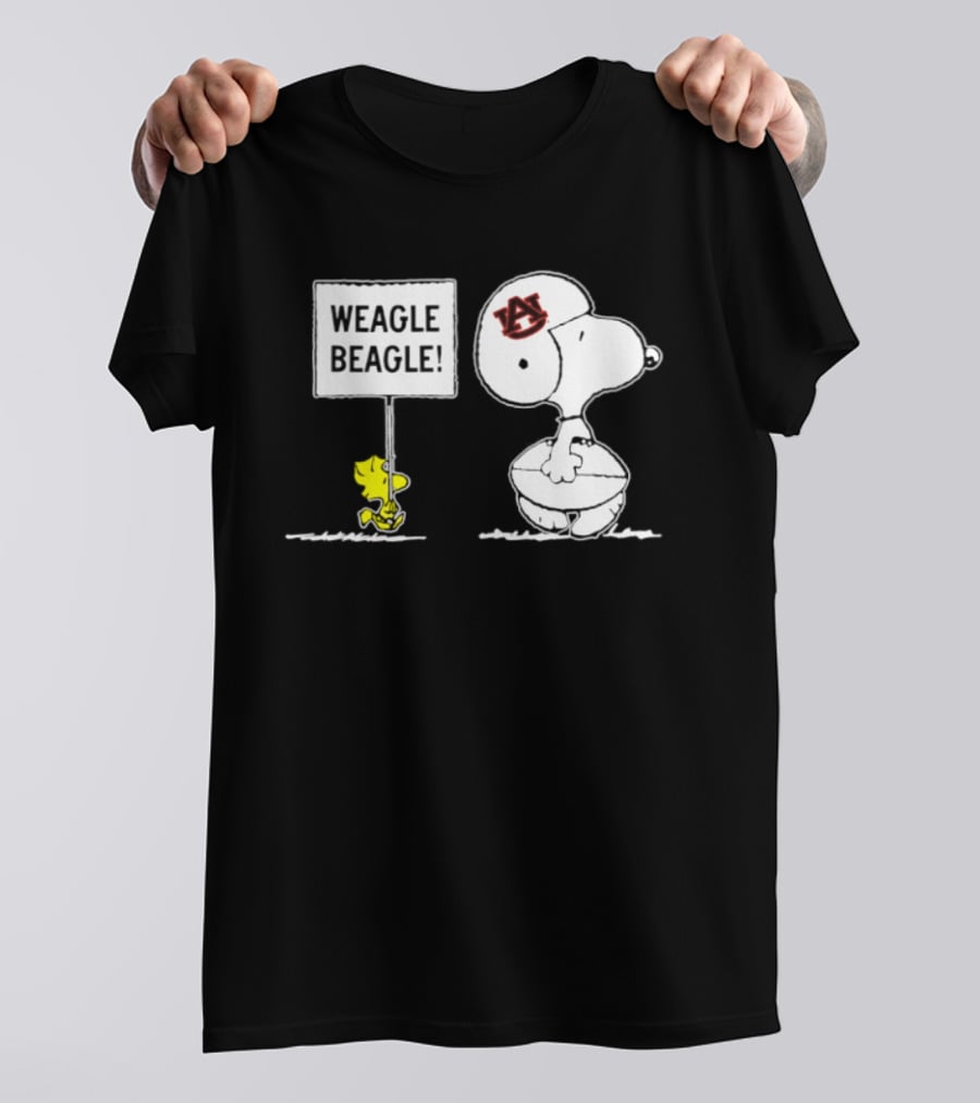 Snoopy Woodstock Auburn Tigers Weagle Beagle Football T-Shirt