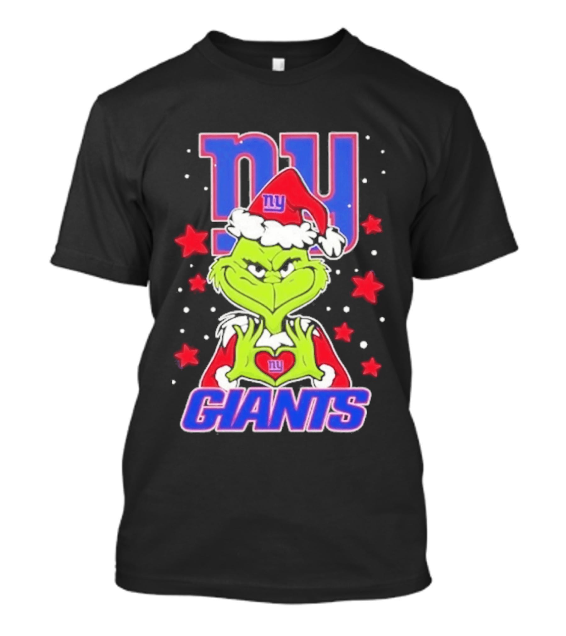 New York Giants Grinch Christmas Love Hands 2026 Football T-Shirt