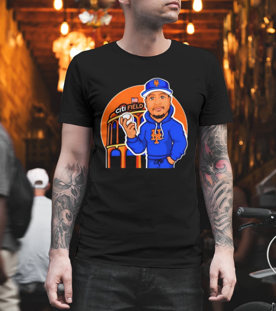 New York Mets Citi Field Baseball Player Caricature T-Shirt