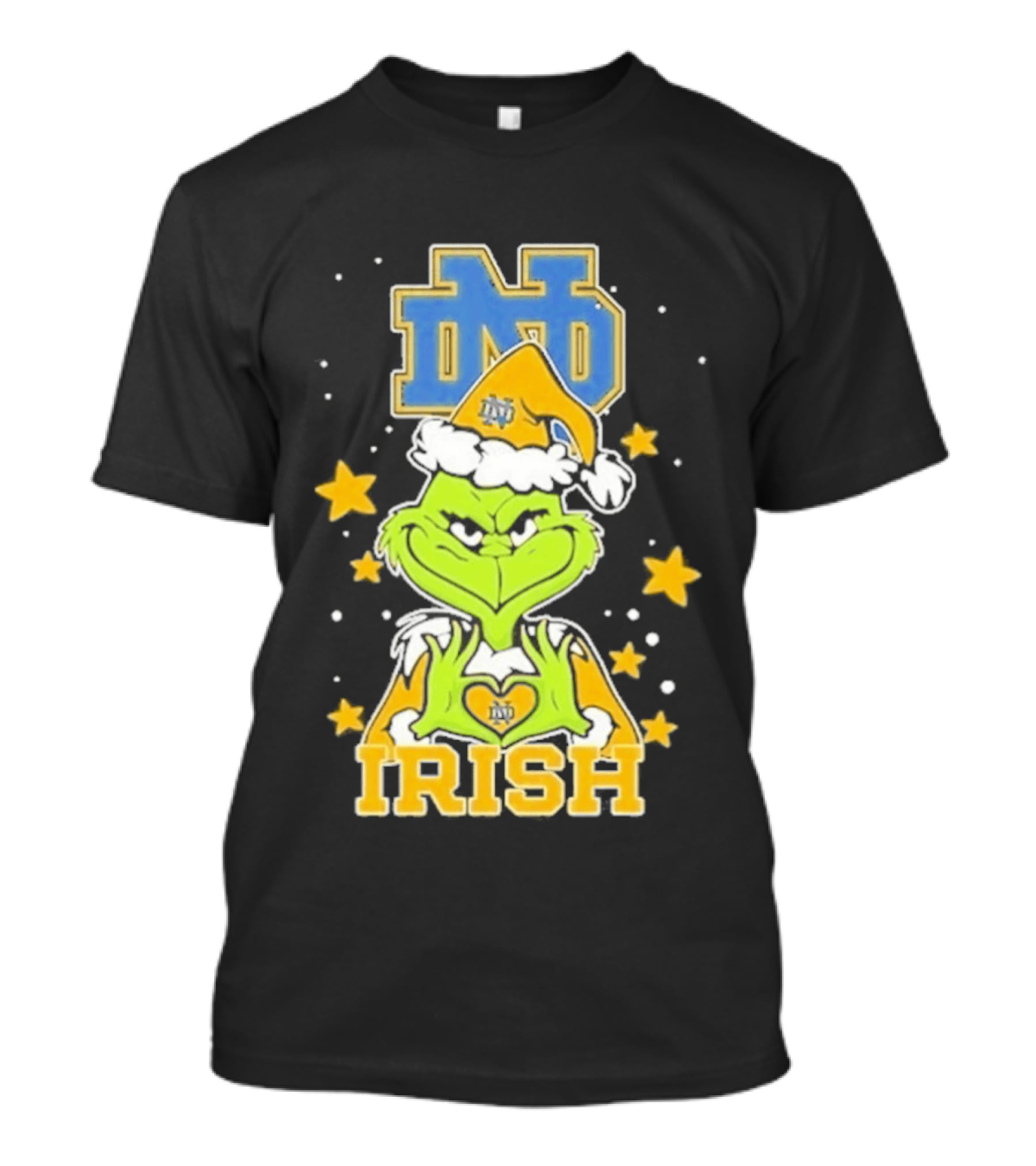 Notre Dame Fighting Irish Grinch Love Hands Christmas 2026 Football T-Shirt