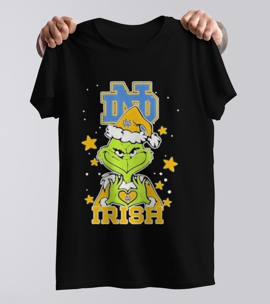 Notre Dame Fighting Irish Grinch Love Hands Christmas 2026 Football T-Shirt
