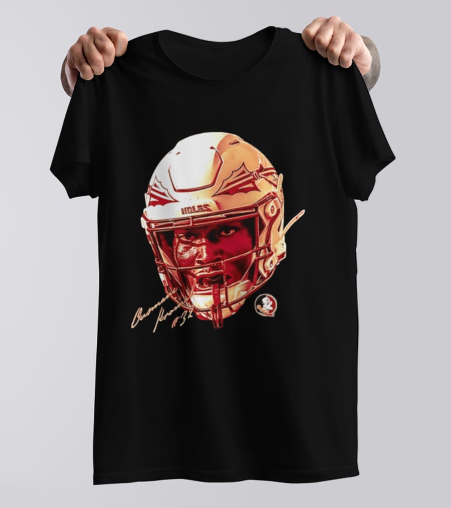 Ousmane Kromah #32 Florida State Seminoles NCAA Football Helmet Noles Game Face T-Shirt