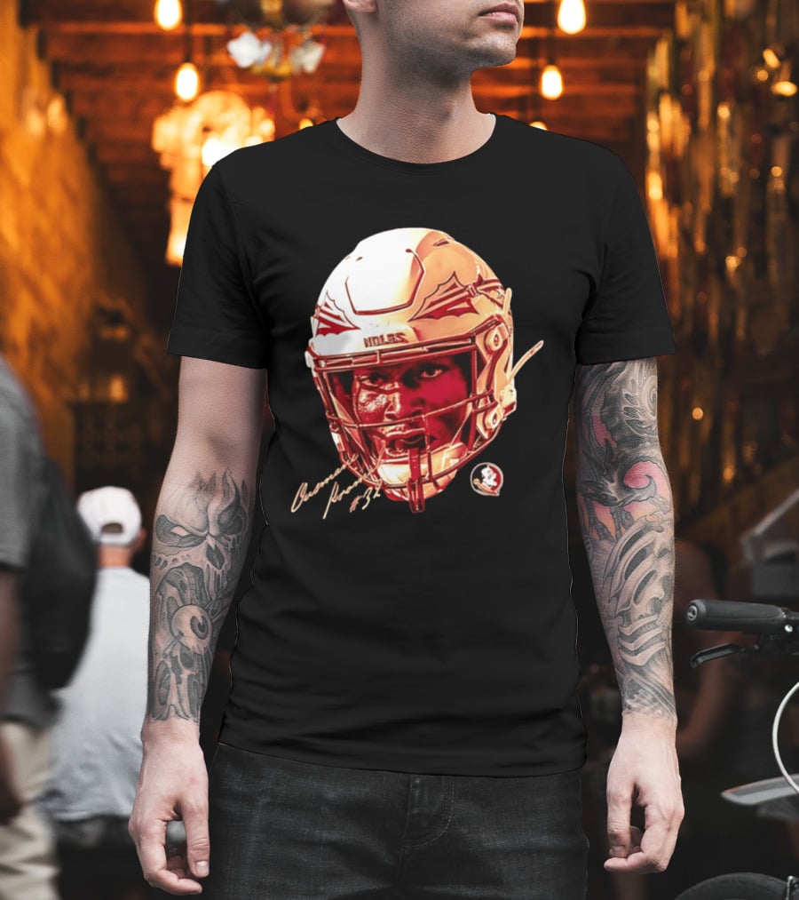 Ousmane Kromah #32 Florida State Seminoles NCAA Football Helmet Noles Game Face T-Shirt