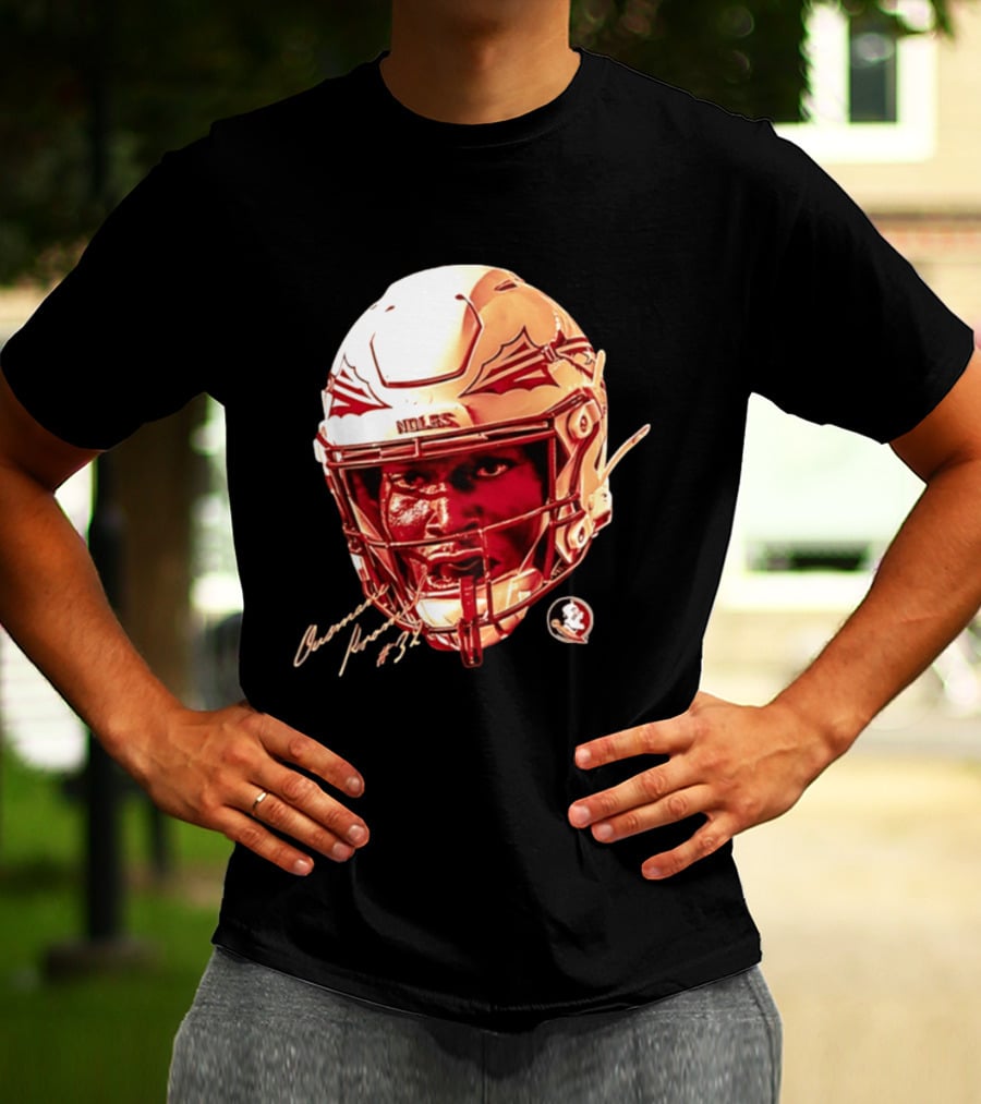 Ousmane Kromah #32 Florida State Seminoles NCAA Football Helmet Noles Game Face T-Shirt