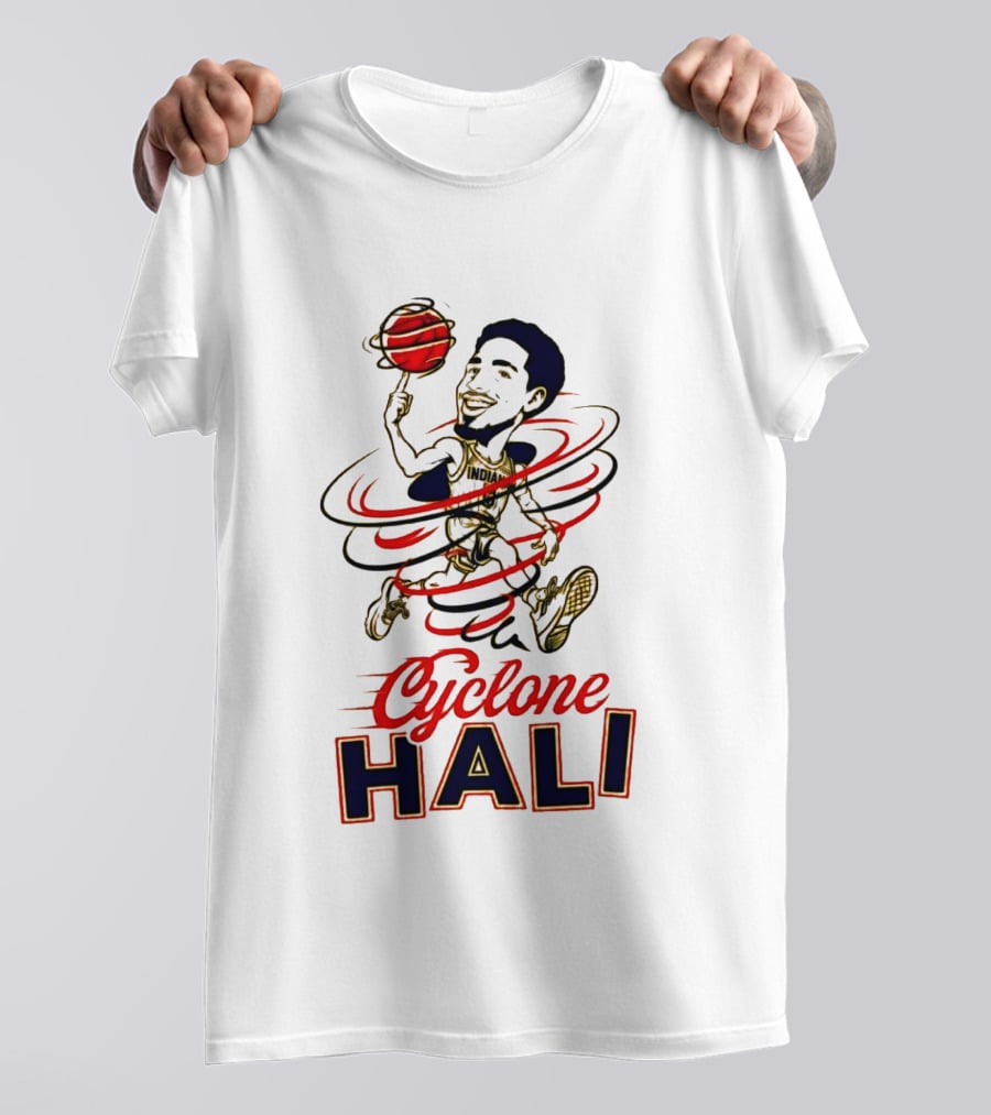 2026 Cyclone Hali Basketball Illustration Red Gold T-Shirt