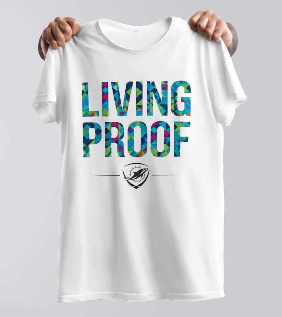 Dolphins Living Proof Crucial Catch Multicolor T-Shirt