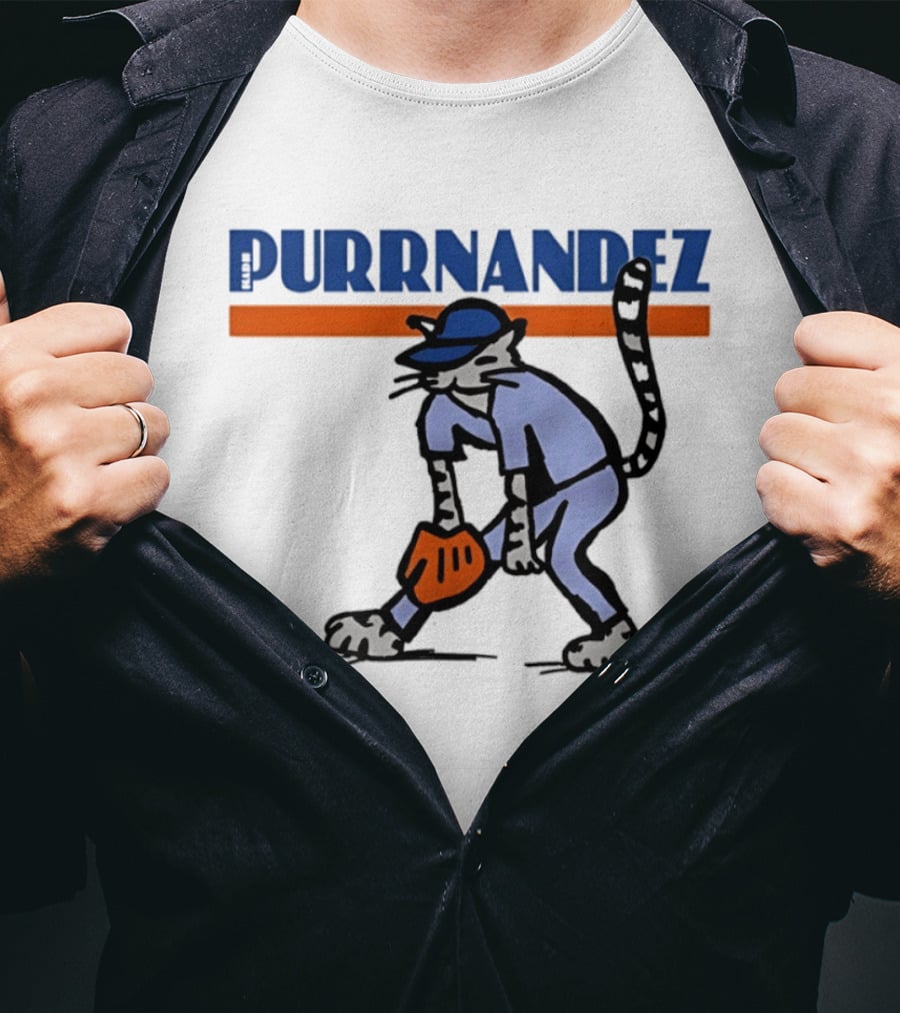 Keith Hernandez Hadji Grounder Purrnandez New York Mets Baseball Cat T-Shirt