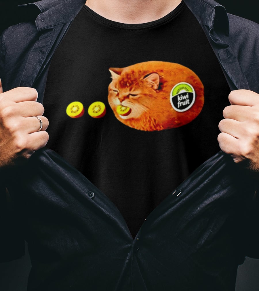 Kiwi Fruit Cat Meme Hilarious Feline Kiwi Hybrid T-Shirt