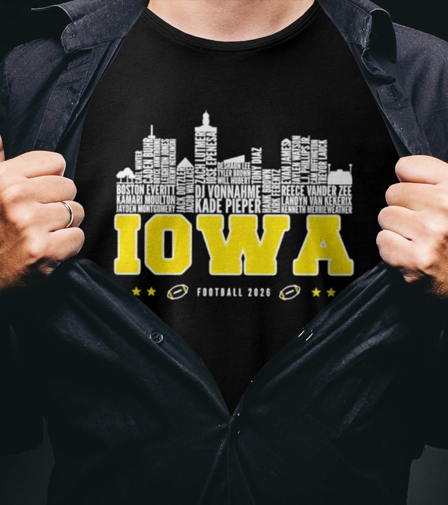Iowa Football 2020 Skyline Stars Football T-Shirt