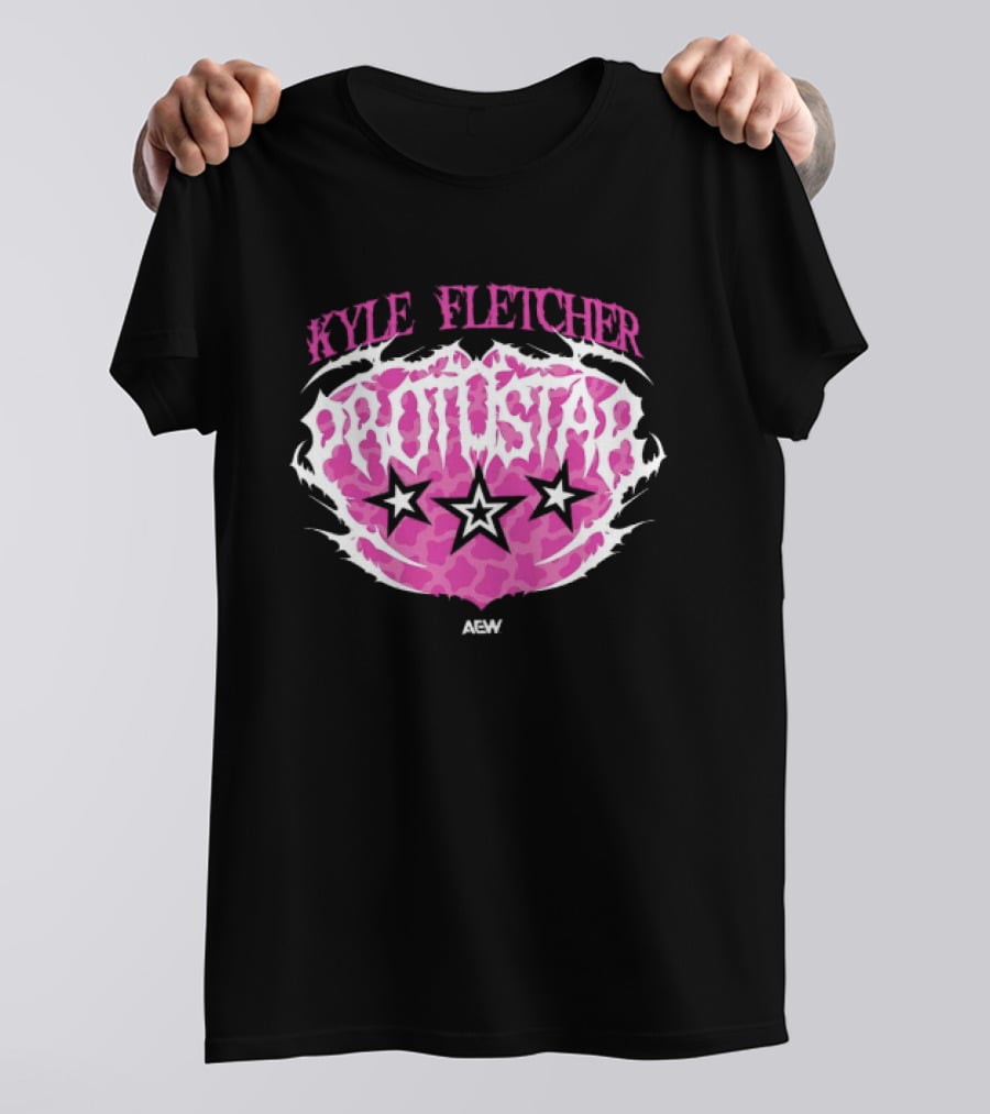 Kyle Fletcher Protostar AEW 2026 Three Stars Retro Pink T-Shirt