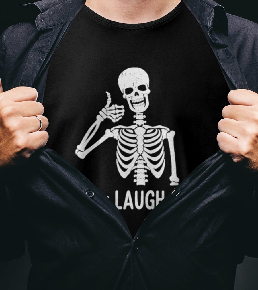 Live Laugh Die Skeleton Halloween 2026 Thumbs Up Spooky Humor T-Shirt