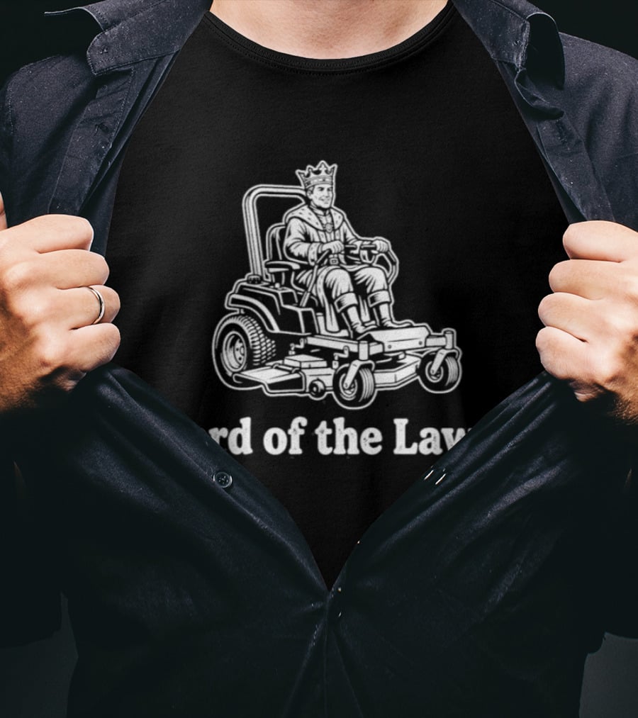 Lord Of The Lawn Grass Cutting Dad Riding Mower King T-Shirt