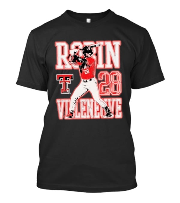 Robin Villeneuve Texas Tech Red Raiders 28 Baseball NCAA Swing T-Shirt