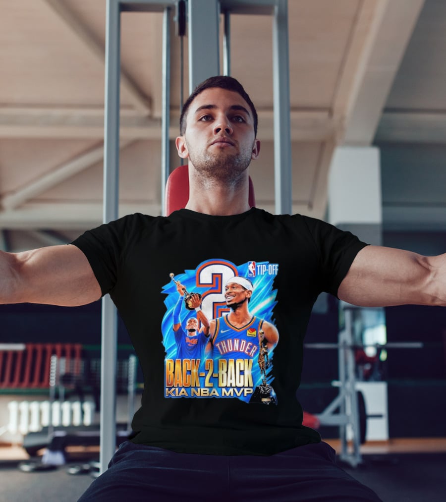 Kia NBA MVP Thunder Back 2 Back Shai Gilgeous Alexander 2026 T-Shirt