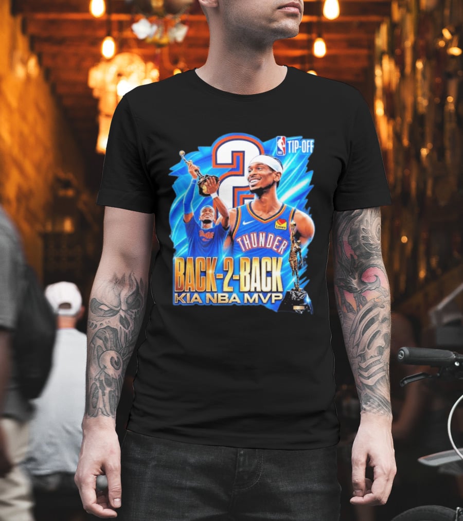 Kia NBA MVP Thunder Back 2 Back Shai Gilgeous Alexander 2026 T-Shirt