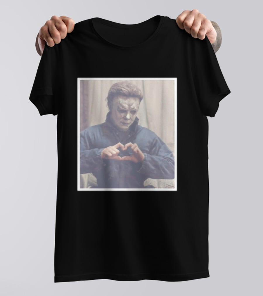 Michael Myers Heart Hands Halloween Horror Iconic Mask T-Shirt