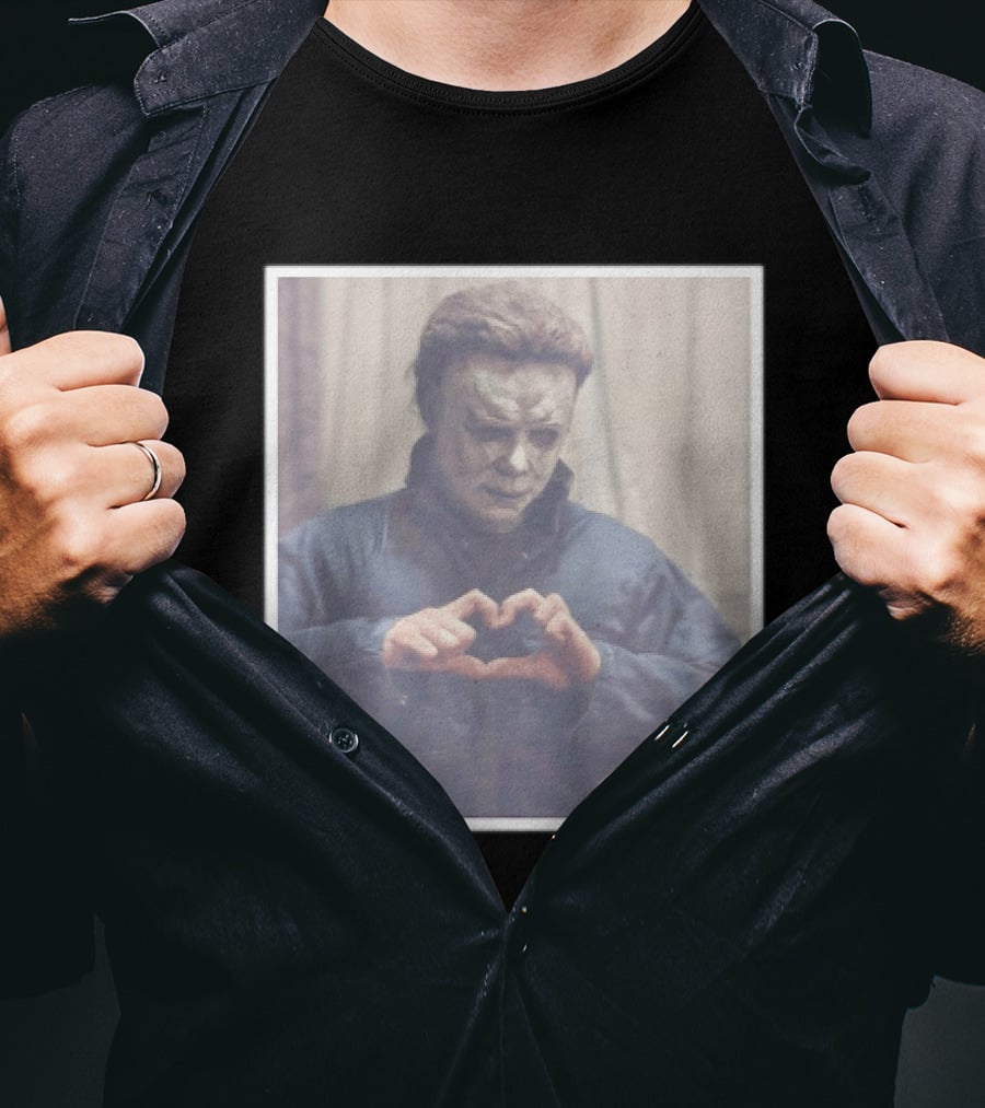 Michael Myers Heart Hands Halloween Horror Iconic Mask T-Shirt