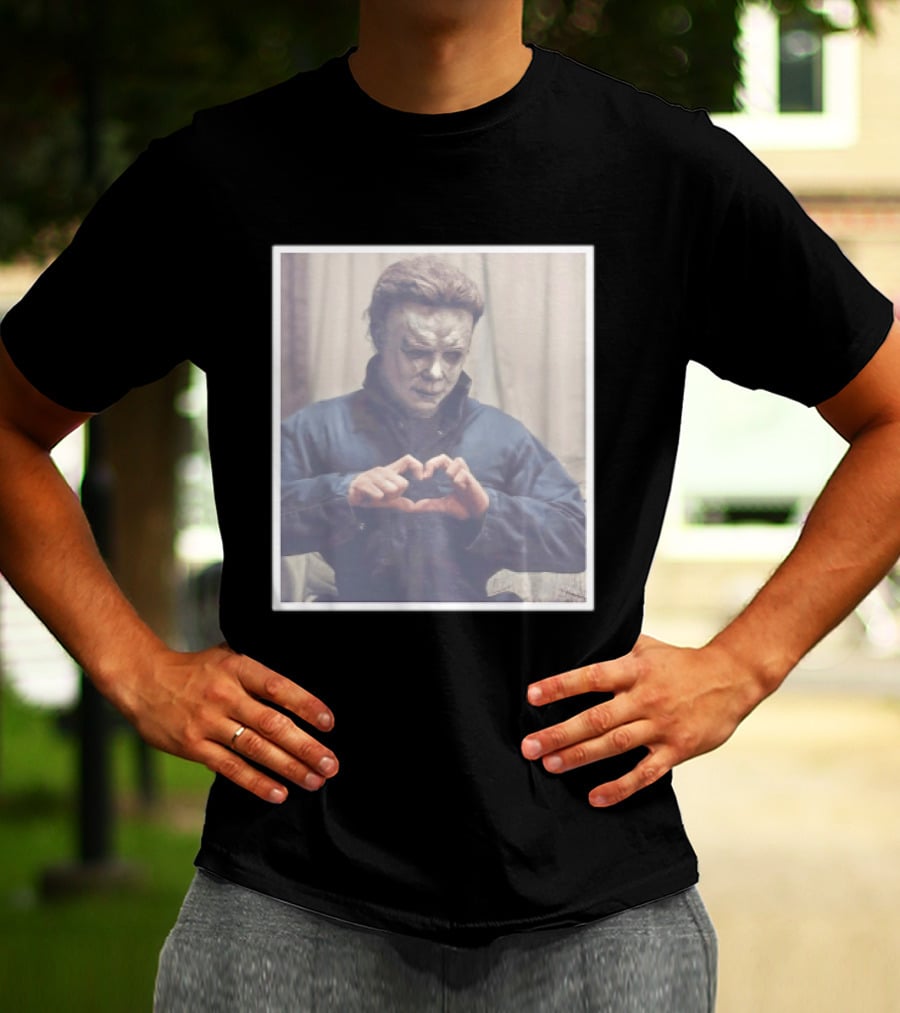 Michael Myers Heart Hands Halloween Horror Iconic Mask T-Shirt
