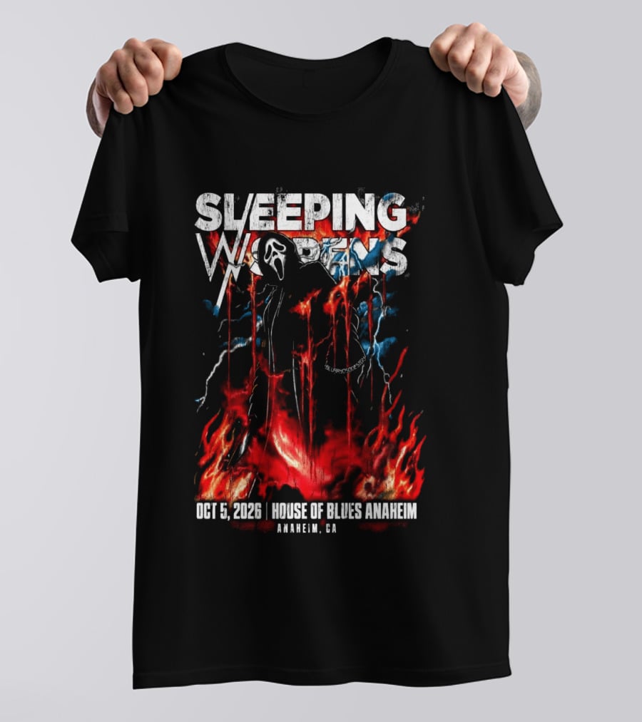 Sleeping With Sirens Oct 5 2026 House Of Blues Anaheim CA Event T-Shirt