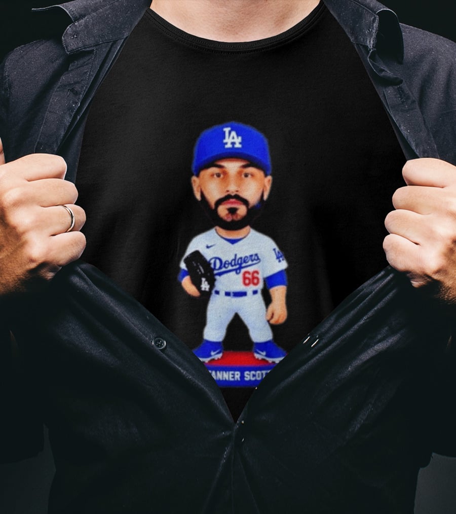 Tanner Scott Los Angeles Dodgers Number 66 Bobblehead Collectible T-Shirt