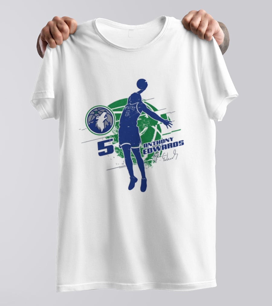 Minnesota Timberwolves Anthony Edwards 5 Basketball Jump 2026 T-Shirt