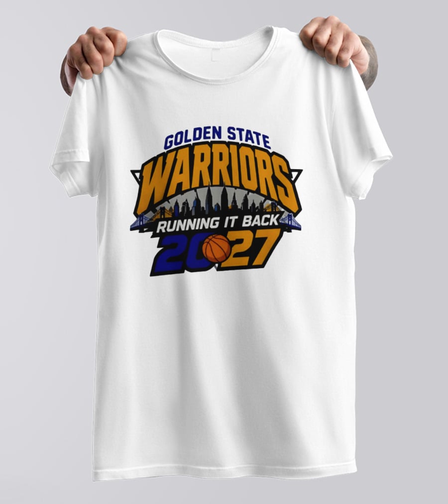 Golden State Warriors Running It Back 2027 Skyline NBA Basketball T-Shirt