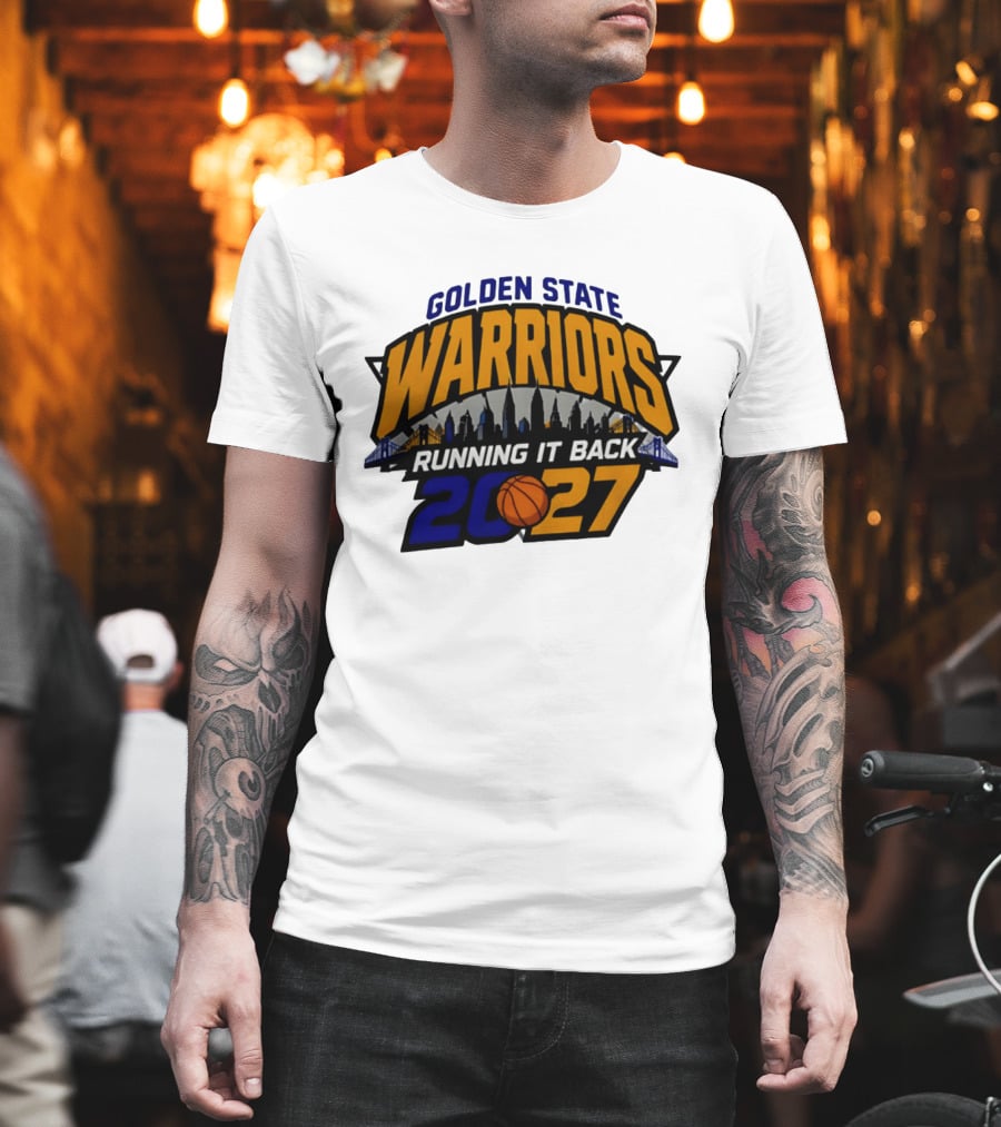 Golden State Warriors Running It Back 2027 Skyline NBA Basketball T-Shirt