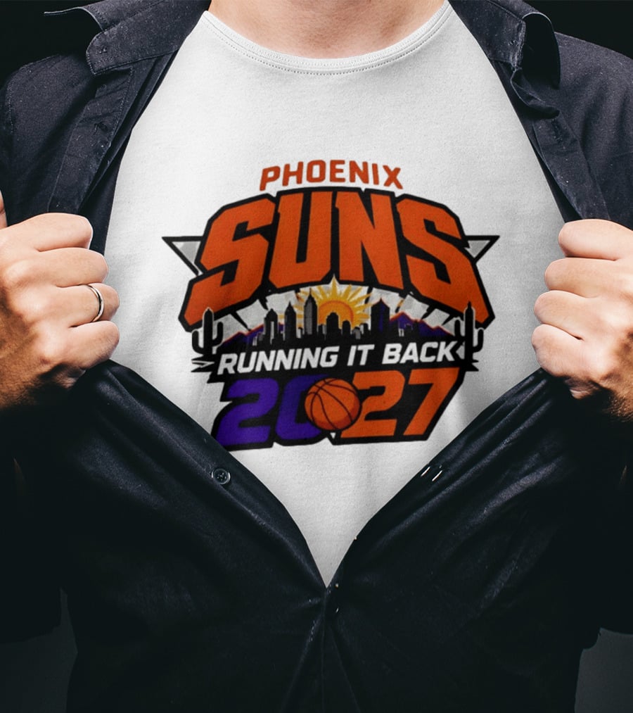 Phoenix Suns Running It Back 2027 NBA Skyline Basketball T-Shirt