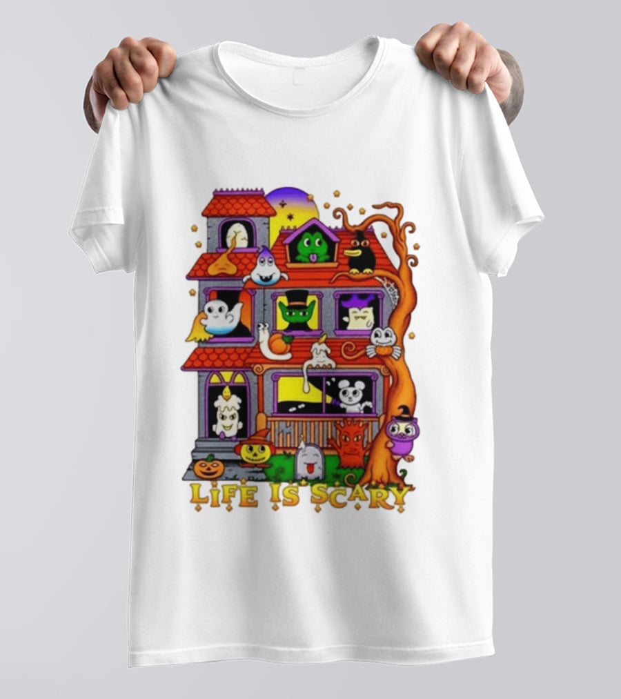 Life Is Scary Spooky Haunted House Halloween T-Shirt