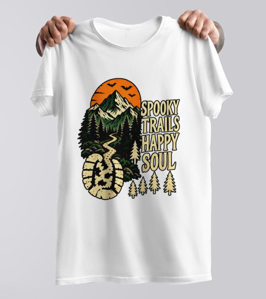 Spooky Trails Happy Soul Mountain Halloween Hiking Adventure T-Shirt