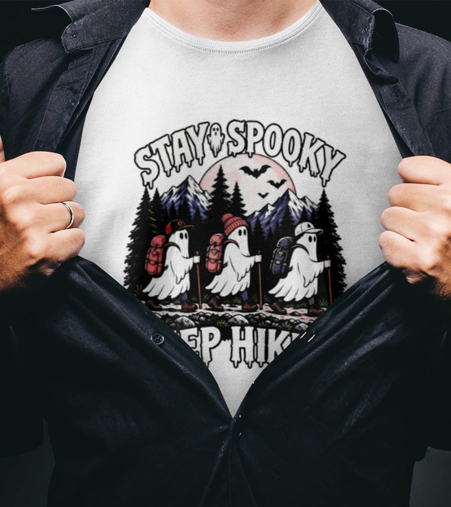 Stay Spooky Hiking Ghosts Halloween Adventure T-Shirt