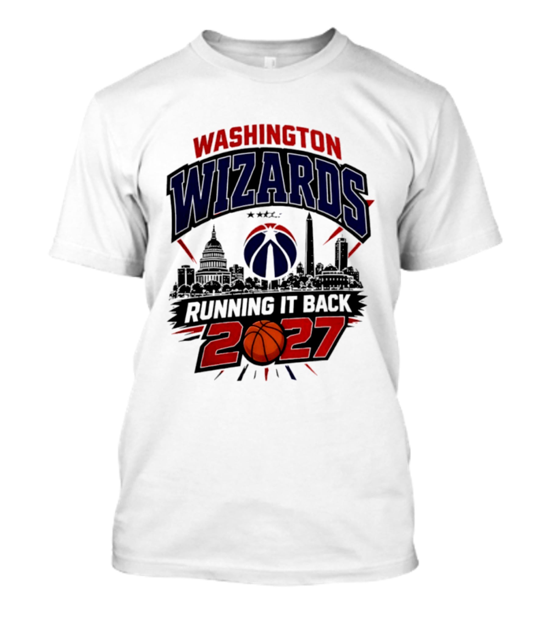 Washington Wizards 2027 Running It Back With Basketball And Skyline T-Shirt