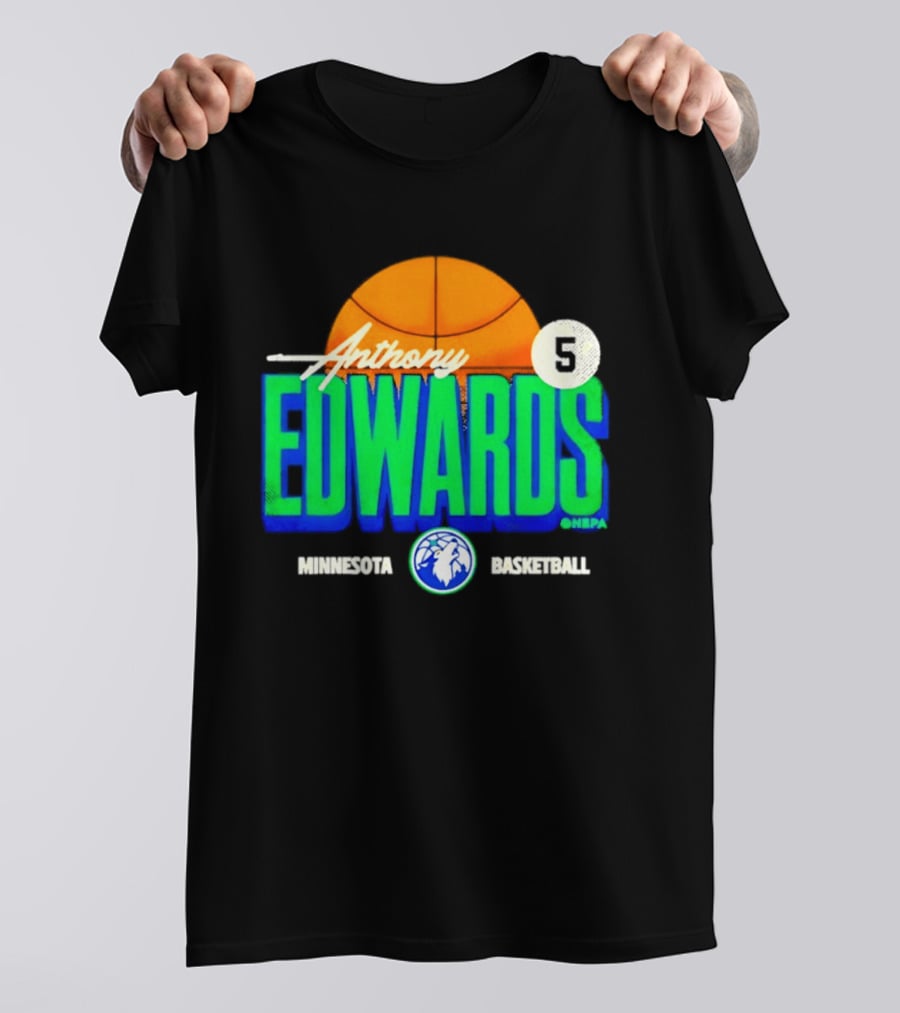 Anthony Edwards 5 Minnesota Basketball Timberwolves Player T-Shirt