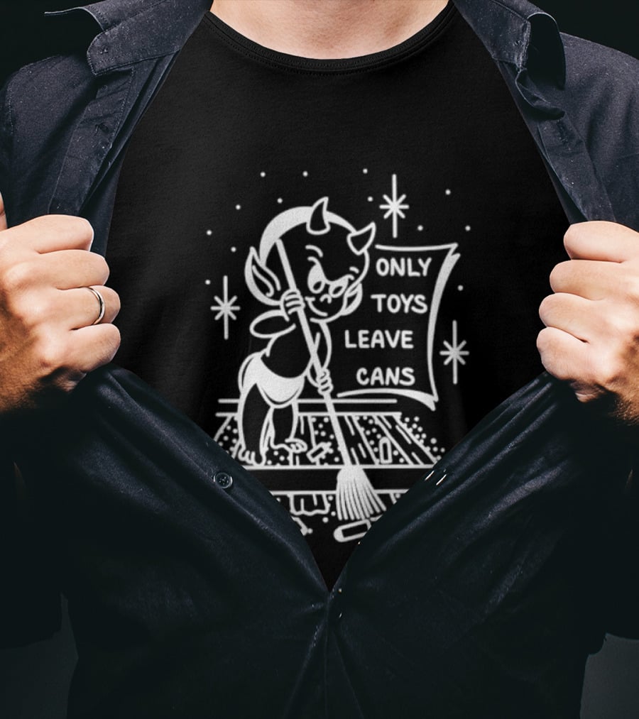 Baby Devil Only Toys Leave Cans Vintage Cartoon T-Shirt