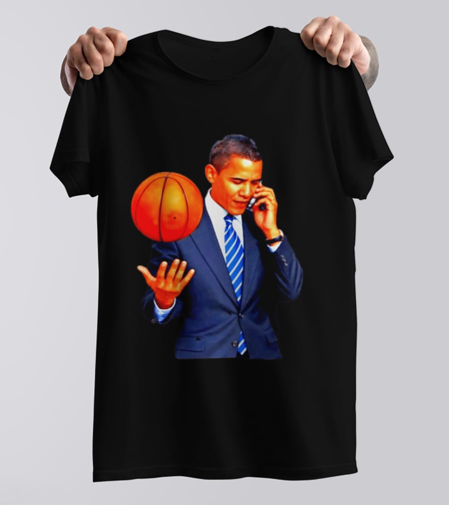Barack Obama Basketball Phone Call In Suit And Tie T-Shirt