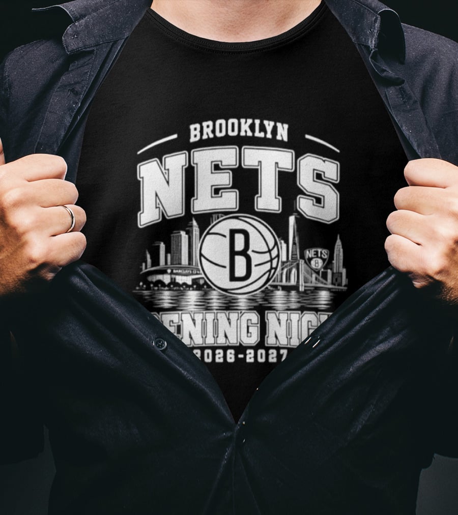 Brooklyn Nets Opening Night 2026 2027 City Skyline T-Shirt