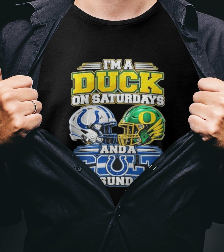 I'm A Duck On Saturdays And A Colt On Sundays Helmet Clash T-Shirt