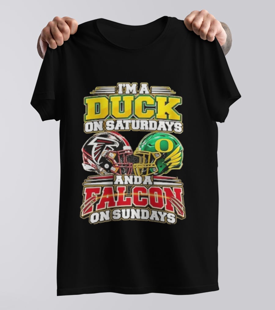 I'm A Duck On Saturdays And A Falcon On Sundays Football Helmets T-Shirt