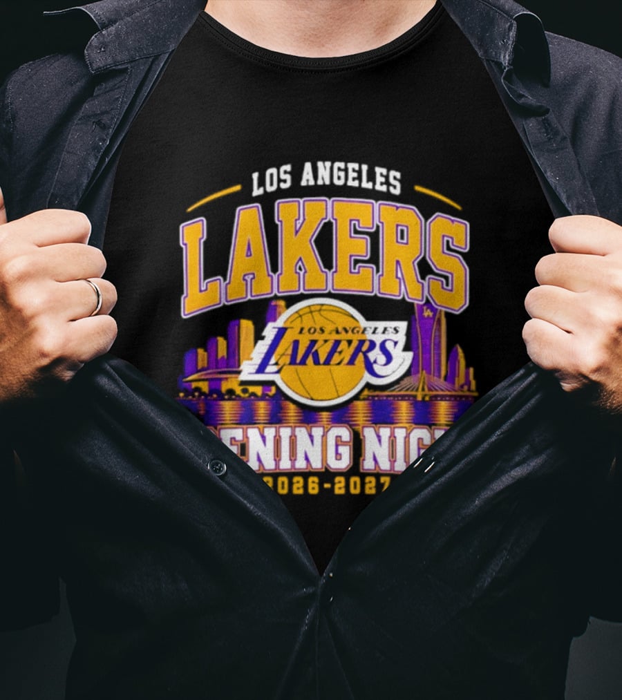 Los Angeles Lakers Opening Night 2026 2027 City Skyline T-Shirt