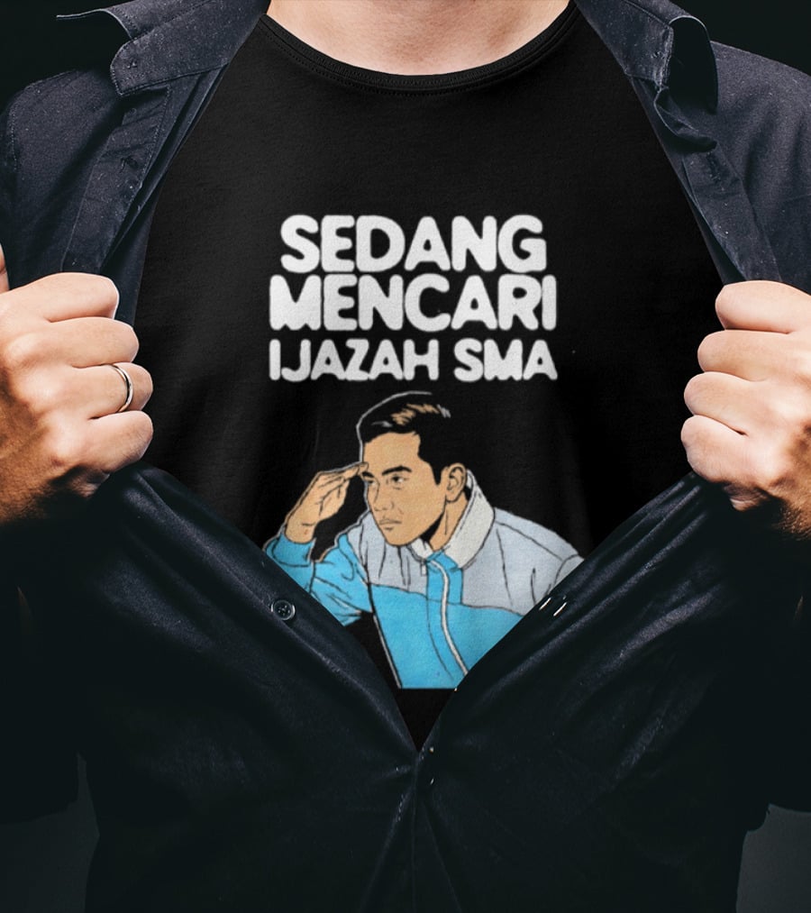 Sedang Mencari Ijazah SMA Man In Blue Jacket Visual T-Shirt