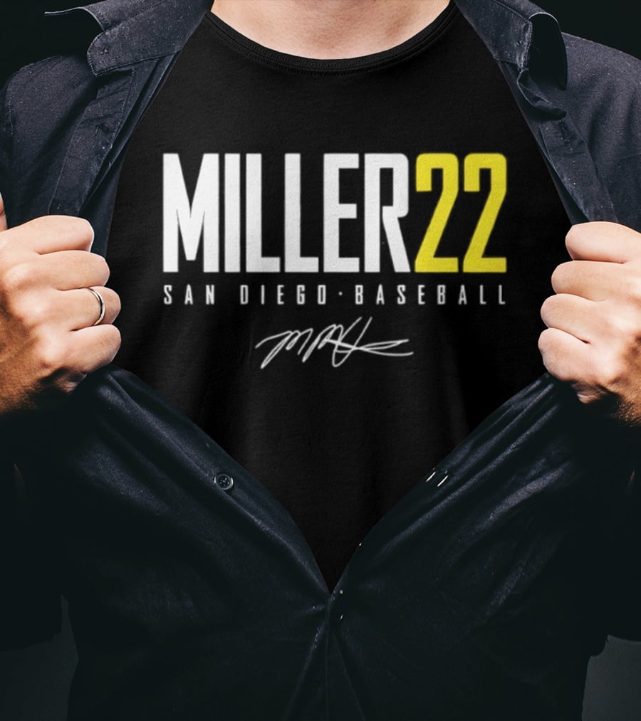 Miller 22 San Diego Baseball Signature T-Shirt