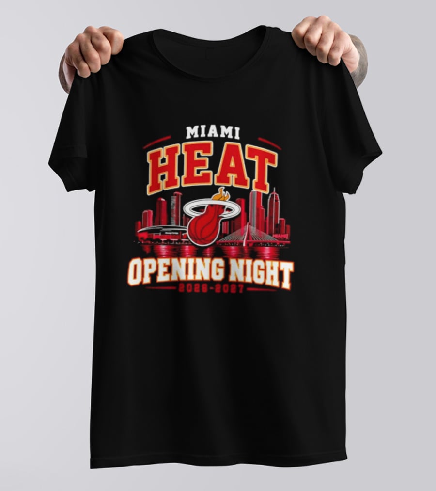 Miami Heat Opening Night 2026 2027 City Skyline T-Shirt