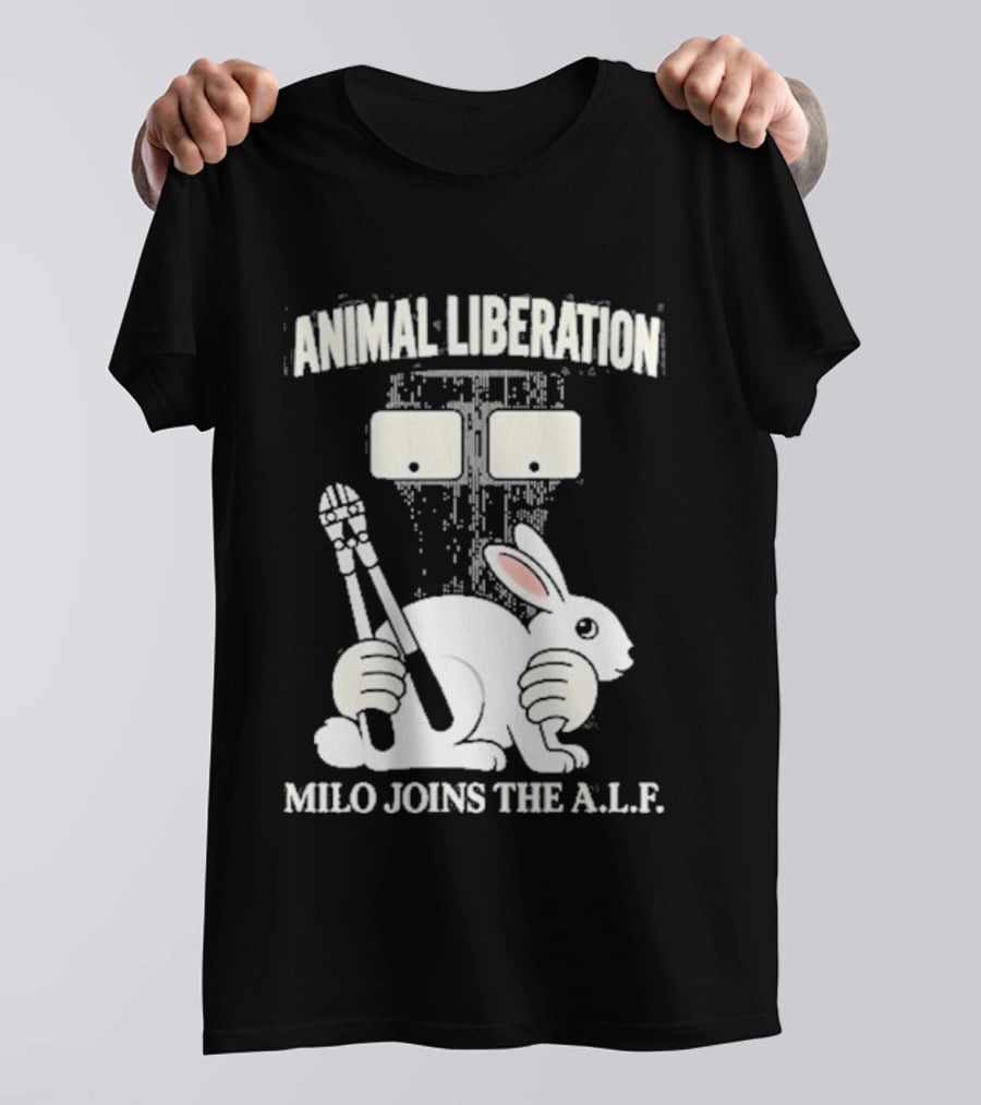 Animal Liberation Milo Joins The ALF Bunny With Pliers And Wrench T-Shirt