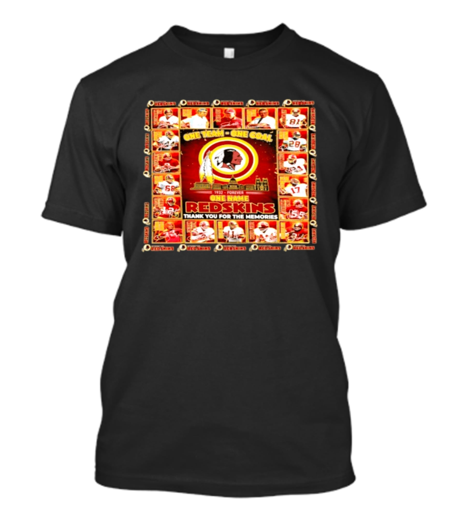 One Team One Goal 1932 Forever One Name Redskins Thank You For The Memories T-Shirt